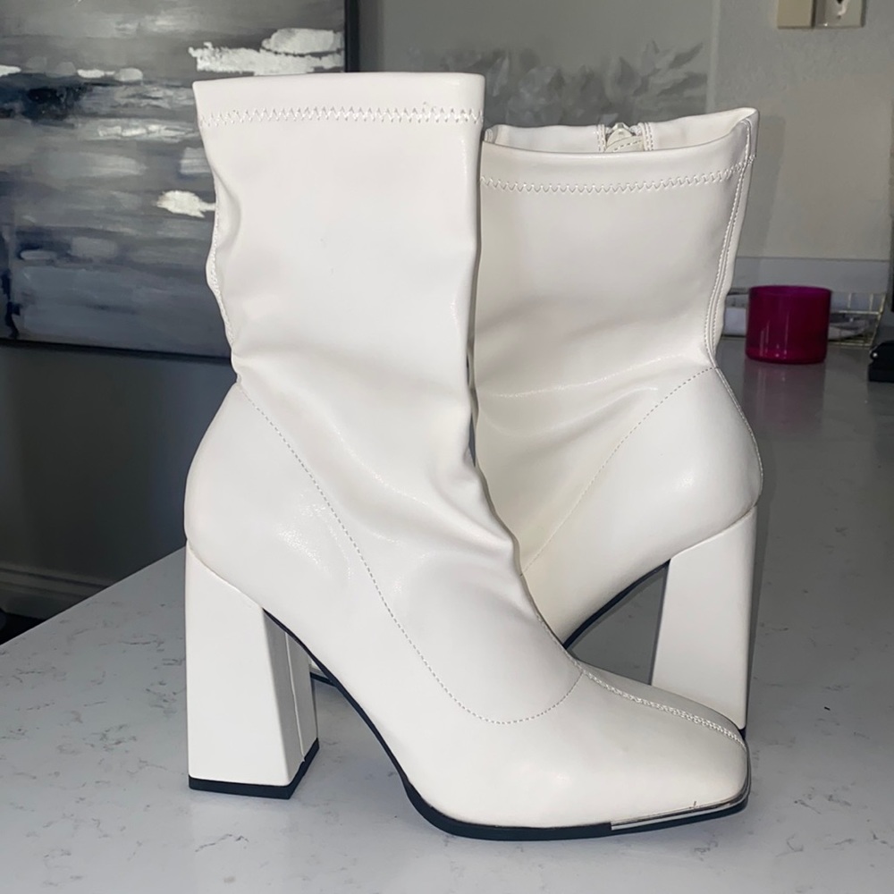 White Heeled Boots BRAND NEW